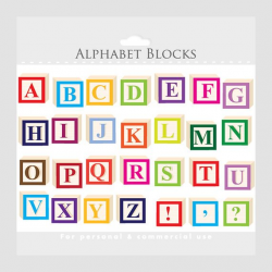 Alphabet clipart - letter blocks clip art, letterblocks clipart ...