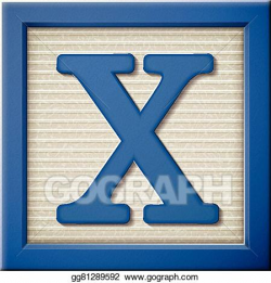Vector Art - 3d blue letter block x. Clipart Drawing gg81289592 ...