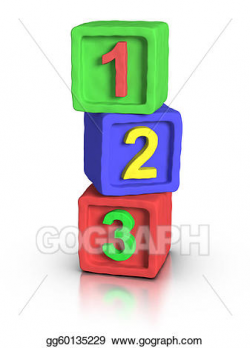Drawing - Play blocks - numbers. Clipart Drawing gg60135229 - GoGraph