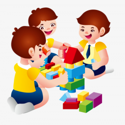 Children Playing With Blocks, Building Blocks, Child, Cartoon PNG ...