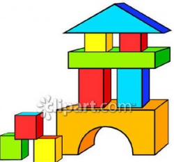 A Set Of Colorful Wooden Blocks - Royalty Free Clipart Picture