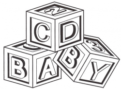 Shining Design Baby Blocks Clipart Block Black And White ...
