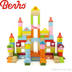 2018 Wood Toy Bricks Castle Building Block Multifunctional Intellect ...