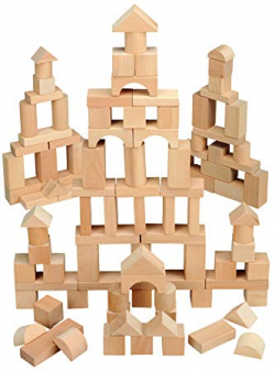 Amazon.com: Maxim 100 Piece Natural Wooden Blocks: Toys & Games