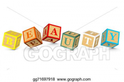 Vector Art - Word beauty written with blocks. Clipart Drawing ...