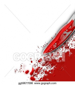 Stock Illustration - Bloody knife and blood splatter. Clip Art ...