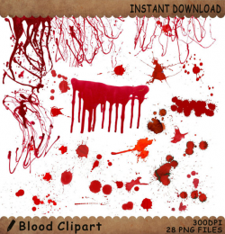 Blood Clipart, Halloween Clipart, Digital Blood, Blood PNG, Scary ...