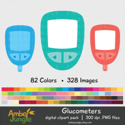 Glucometer Clipart- Glucose Meter Clip Art for Planner Sticker ...
