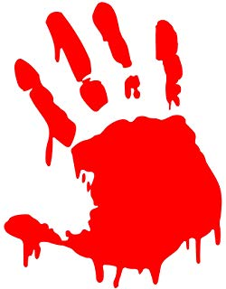 Amazon.com: SET of 2: Bloody Hand Print Zombie Outbreak Car Decal ...