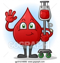 Vector Clipart - Blood transfusion cartoon character. Vector ...