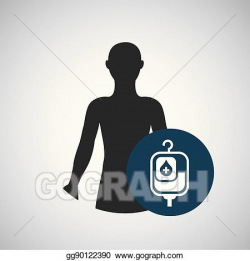 Vector Art - Silhouette person medical bag blood icon design. EPS ...