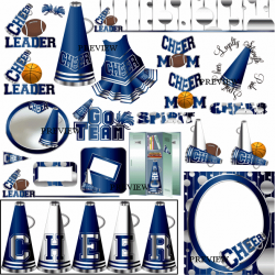 Cheerleading Blue Silver and more colors from J.Rett Graphics