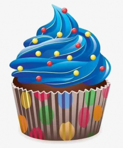 Cartoon Blue Cupcakes, Cartoon, Hand Painted, Blue PNG Image and ...