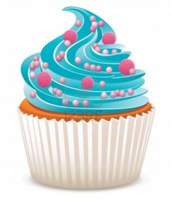 Cupcakes are FUN! Vector Blue Cupcake With Sprinkles Royalty Free ...