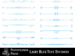 Light Blue Decorative Text Dividers Pale Blue Text Divider