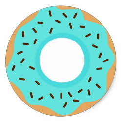 Chocolate Sprinkles Blue Donut Classic Round Sticker | Chocolate ...