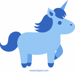 Cute Blue Unicorn Clipart - Free Clip Art