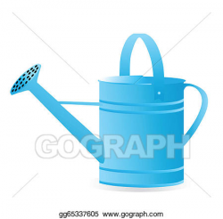 Vector Art - Blue watering can isolated on white. EPS clipart ...