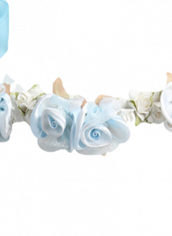 Light Blue Silk & Satin Floral Crown Wreath Girls – Rachel's Promise