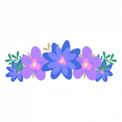 Violet blue flower crown - Transparent PNG & SVG vector