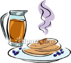 Blueberry Pancakes with Syrup Royalty Free Clipart Picture