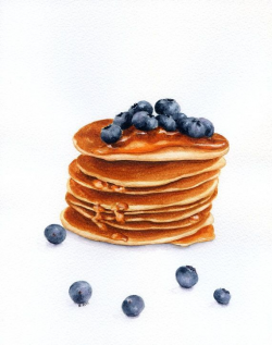 ForestArtStudio : American blueberry pancakes | Pancake print final ...