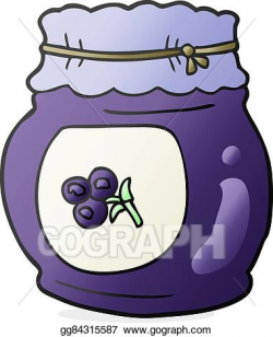 Vector Stock - Cartoon blueberry jam. Clipart Illustration ...