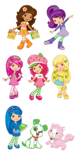Strawberry Shortcake Set of 6 Characters Removable Wall Stickers ...