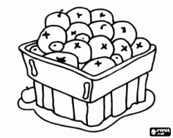 Cranberry, blueberry fruit or berries in a bowl coloring page ...