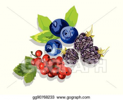 Vector Stock - Blackberry, blueberry and cranberry fruit set ...
