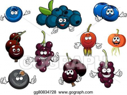 Vector Art - Black currant, blueberry and briar fruits . Clipart ...