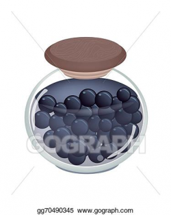 Drawing - A jar of delicious preserved fresh blueberry. Clipart ...