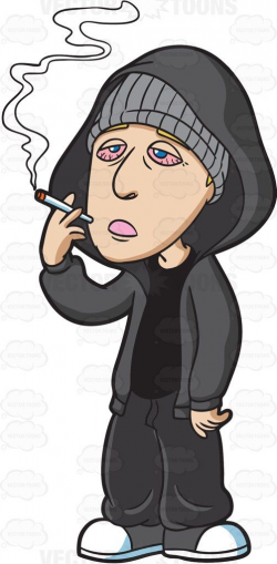 A Drugged Man Smoking Weed | Cartoon
