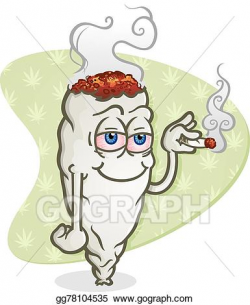Vector Art - Marijuana cartoon character smoking. Clipart Drawing ...