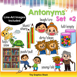 Antonyms Clipart Set 2 | Teaching ideas