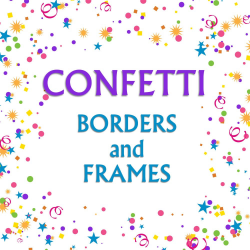 Confetti Borders Clip Art Graphic Frame Clipart Streamers