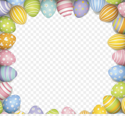 Easter Bunny Red Easter egg Illustration - gorgeous easter border ...