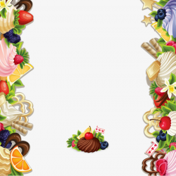 Food Border, Cartoon Food, Cream, Fruit PNG Image and Clipart for ...