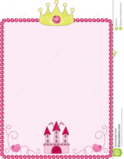 Princess clipart border - Pencil and in color princess clipart border