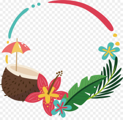 Clip art - Coconut palm summer border png download - 2732*2620 ...