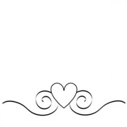 Love Clipart Image: Border graphic with swirls and a heart in black ...