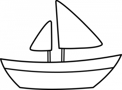 Easy Boat Outline Clipart