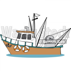 Fisherman In Boat Cartoon Clipart