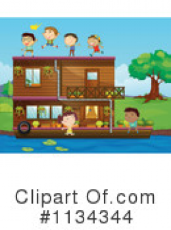 House Boat Clipart #1170739 - Illustration by Graphics RF