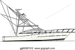 Vector Stock - 43' viking sport fishing boat. Clipart Illustration ...