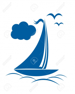 Ocean clipart blue boat - Pencil and in color ocean clipart blue boat