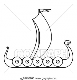 Clipart - Medieval boat icon, outline style. Stock Illustration ...