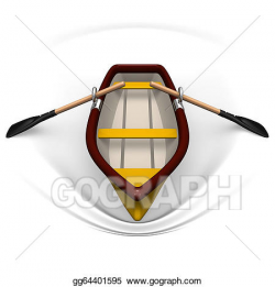Drawing - Row boat front view. Clipart Drawing gg64401595 - GoGraph