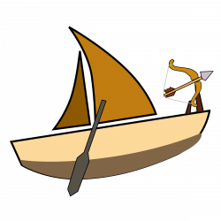 Clipart - Boat sailing with Arrow attached