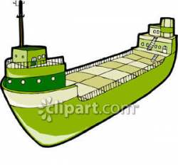Green Oil Tanker - Royalty Free Clipart Picture